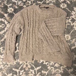 American Eagle Taupe Chenille Sweater Large